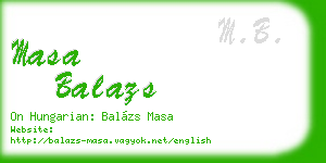 masa balazs business card