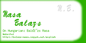 masa balazs business card